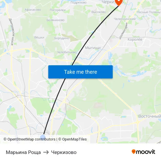 Марьина Роща to Черкизово map
