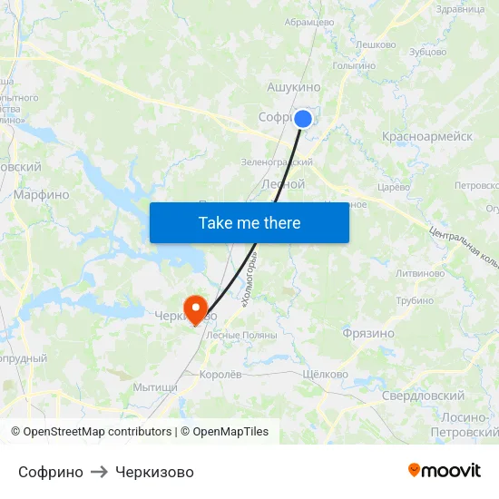 Софрино to Черкизово map