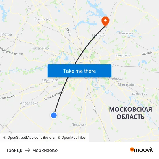 Троицк to Черкизово map