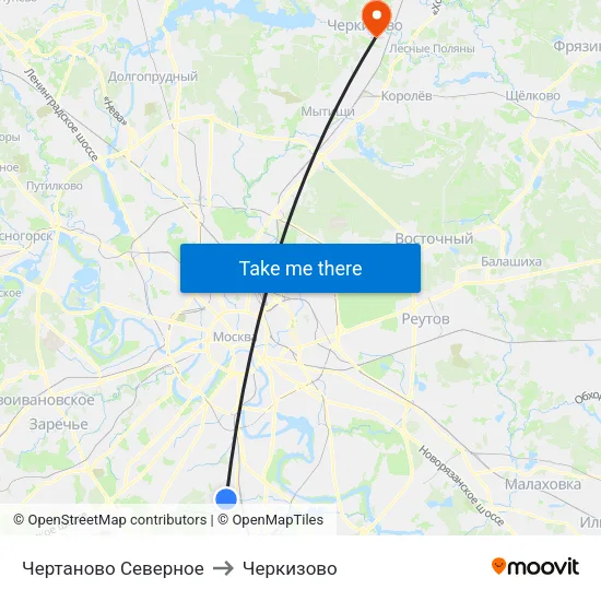 Чертаново Северное to Черкизово map