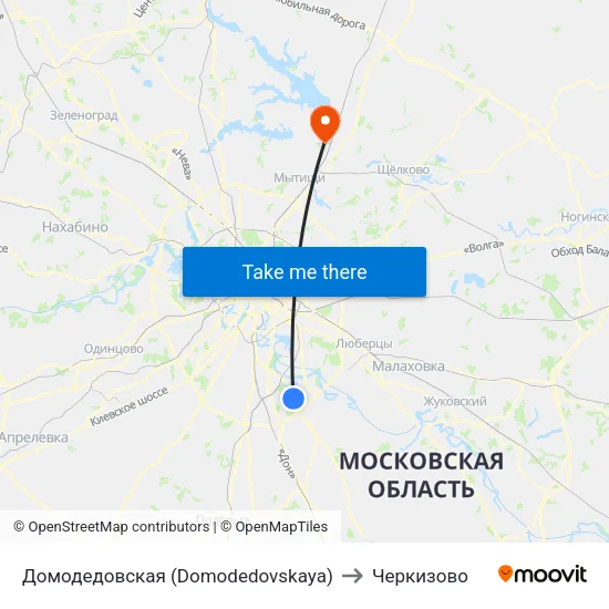 Домодедовская (Domodedovskaya) to Черкизово map