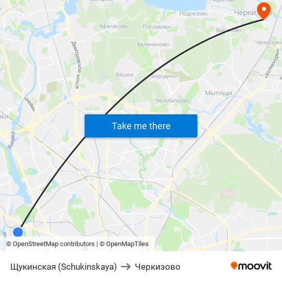 Щукинская (Schukinskaya) to Черкизово map