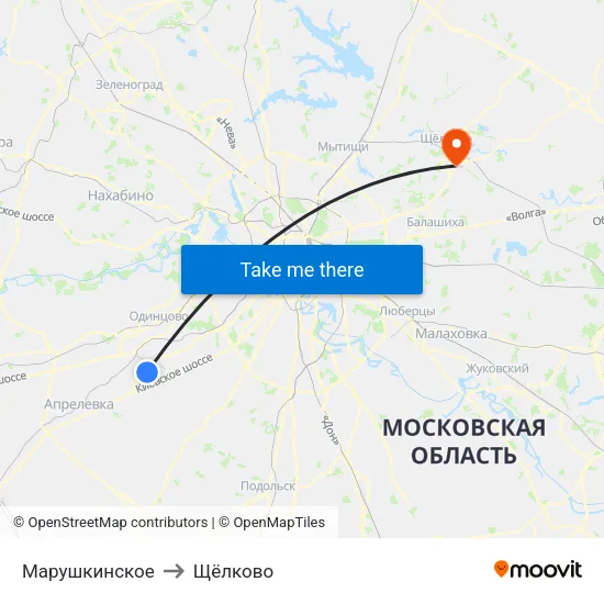 Марушкинское to Щёлково map