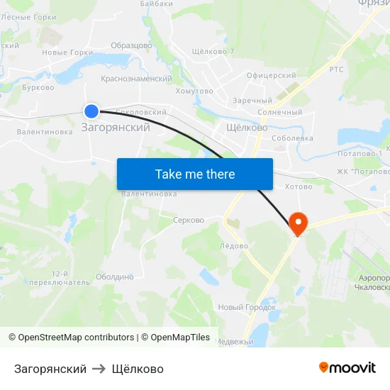 Загорянский to Щёлково map