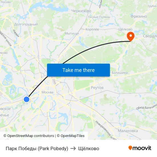 Парк Победы (Park Pobedy) to Щёлково map