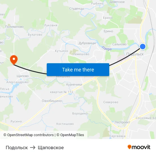 Подольск to Щаповское map