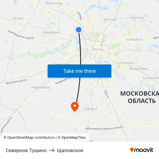 Северное Тушино to Щаповское map