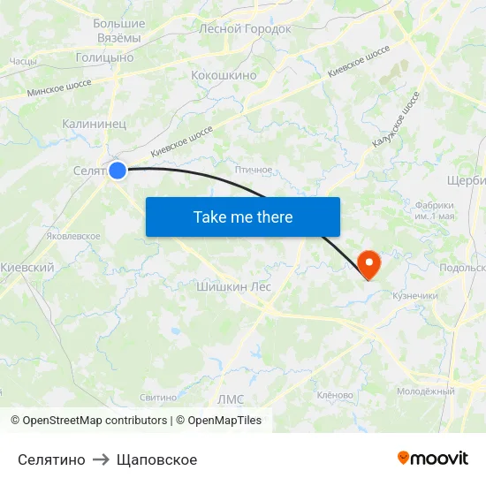 Селятино to Щаповское map