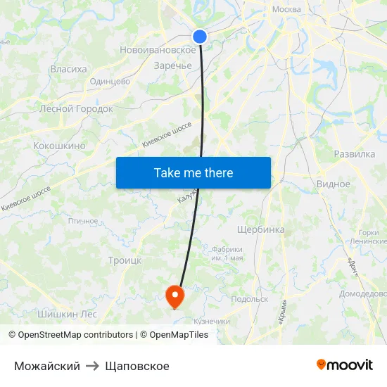 Можайский to Щаповское map