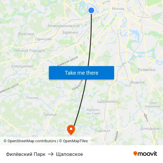 Филёвский Парк to Щаповское map