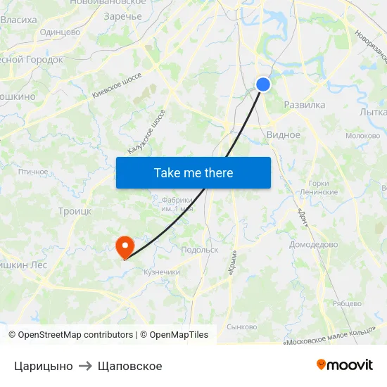 Царицыно to Щаповское map