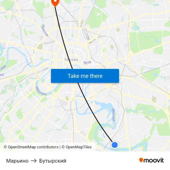 Марьино to Бутырский map