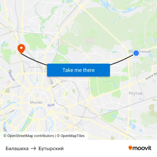 Балашиха to Бутырский map