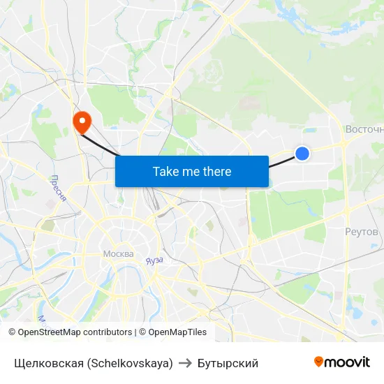 Щелковская (Schelkovskaya) to Бутырский map