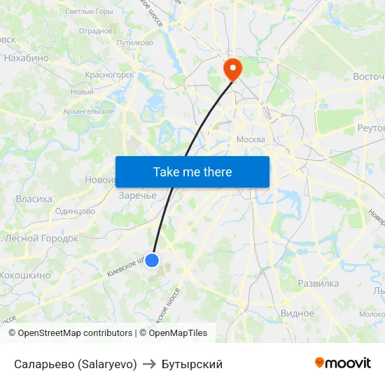 Саларьево (Salaryevo) to Бутырский map