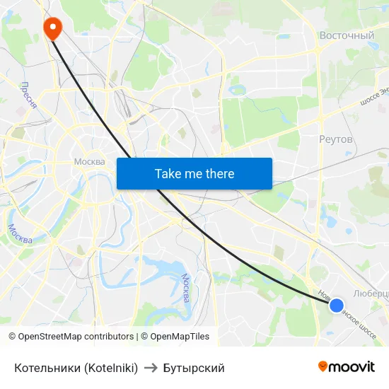 Котельники (Kotelniki) to Бутырский map