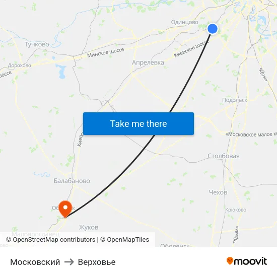 Московский to Верховье map
