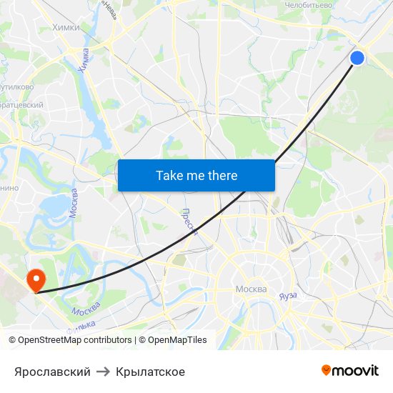 Ярославский to Крылатское map