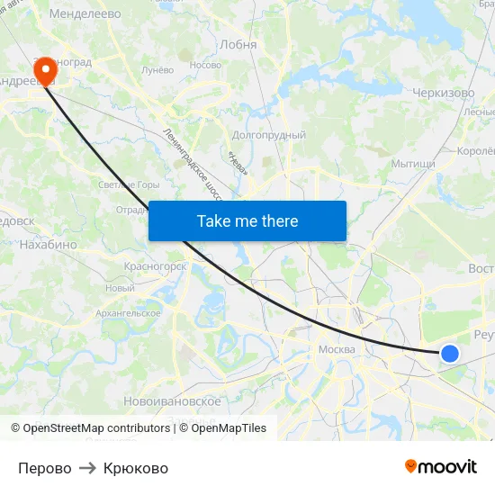 Перово to Крюково map
