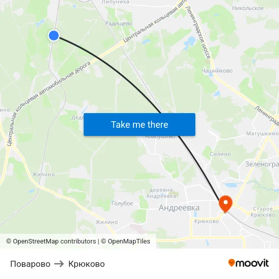 Поварово to Крюково map