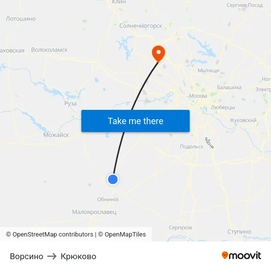 Ворсино to Крюково map