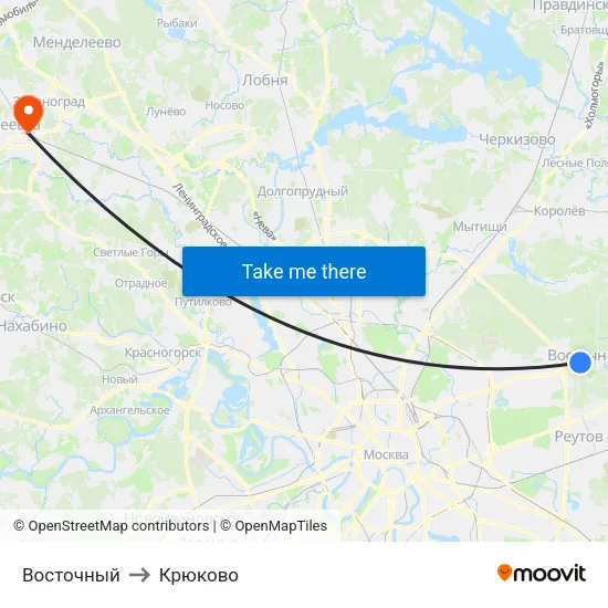 Восточный to Крюково map