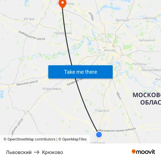 Львовский to Крюково map