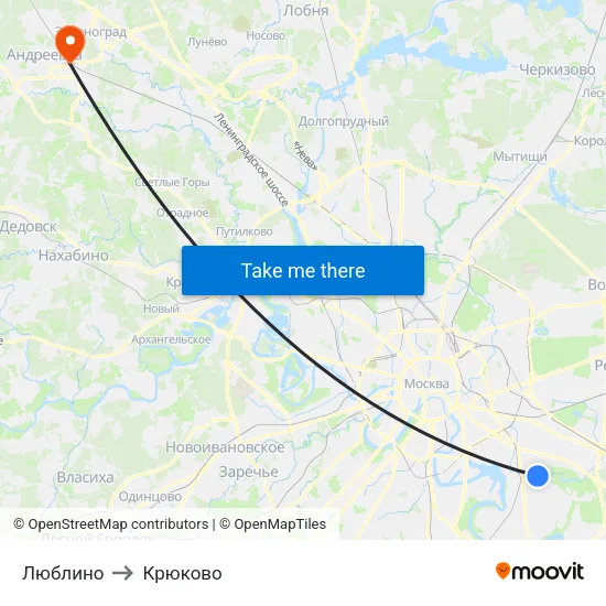 Люблино to Крюково map