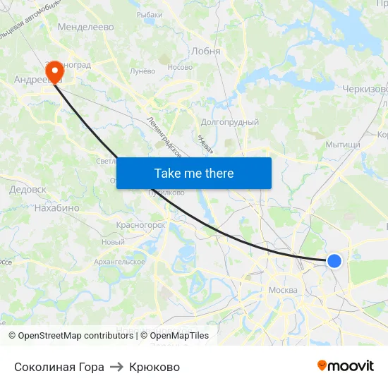 Соколиная Гора to Крюково map