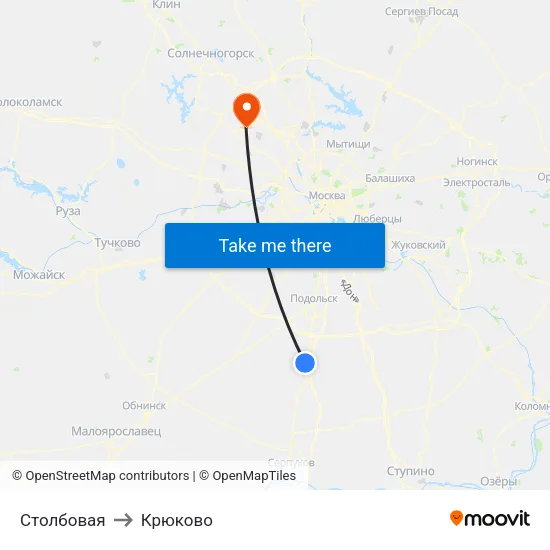 Столбовая to Крюково map