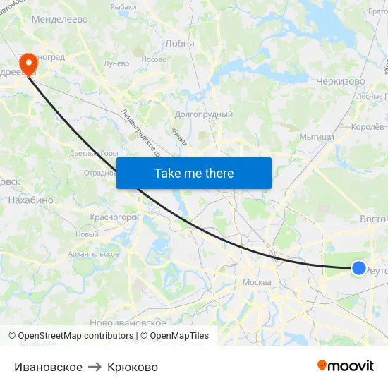 Ивановское to Крюково map