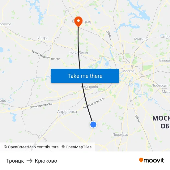 Троицк to Крюково map