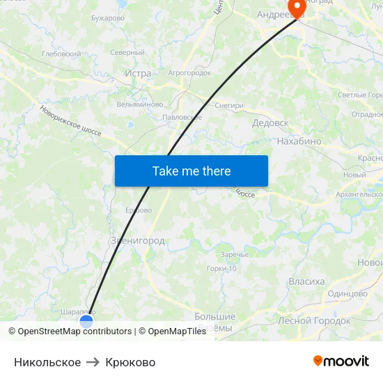 Никольское to Крюково map