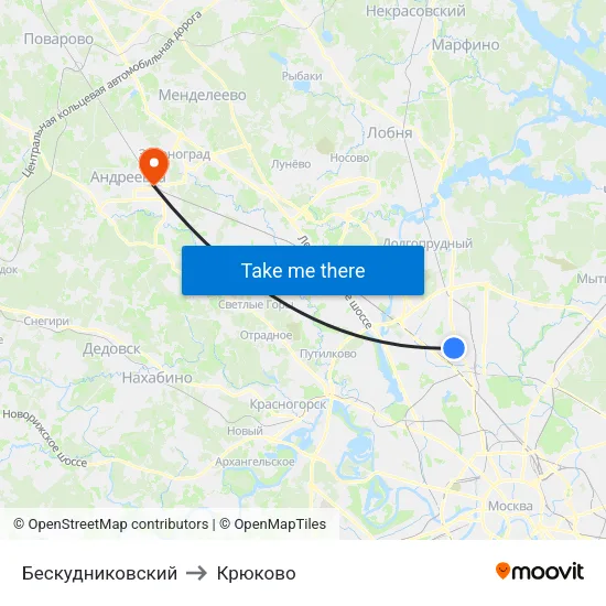 Бескудниковский to Крюково map