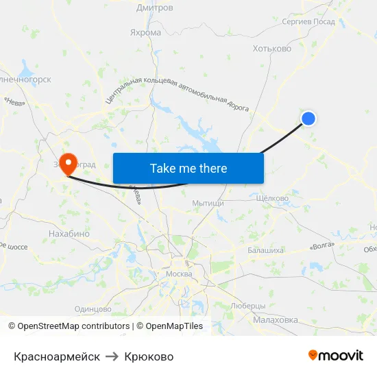 Красноармейск to Крюково map