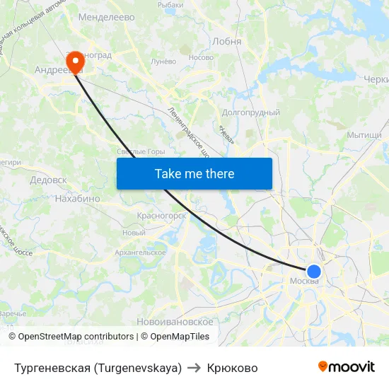 Тургеневская (Turgenevskaya) to Крюково map