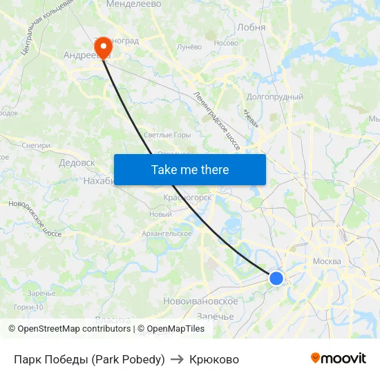 Парк Победы (Park Pobedy) to Крюково map