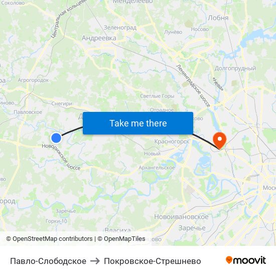 Павло-Слободское to Покровское-Стрешнево map