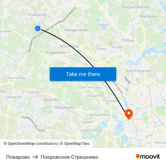 Поварово to Покровское-Стрешнево map