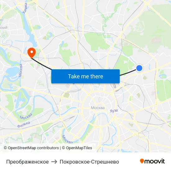 Преображенское to Покровское-Стрешнево map