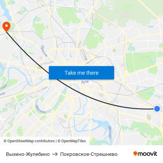 Выхино-Жулебино to Покровское-Стрешнево map