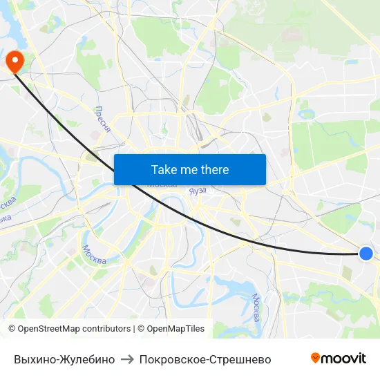 Выхино-Жулебино to Покровское-Стрешнево map