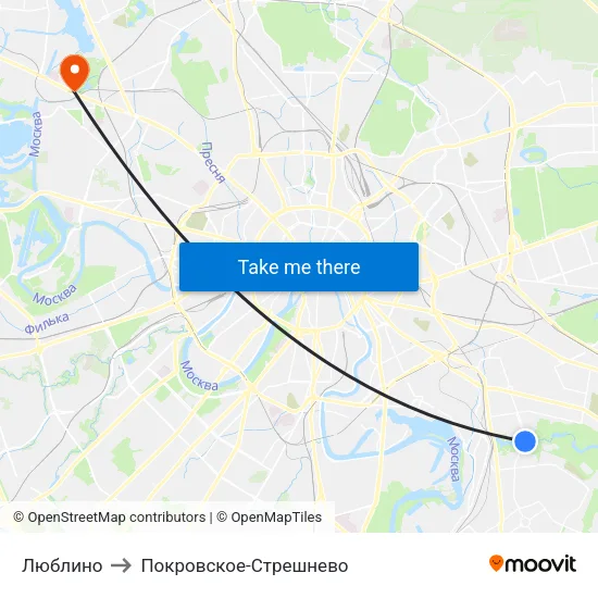 Люблино to Покровское-Стрешнево map