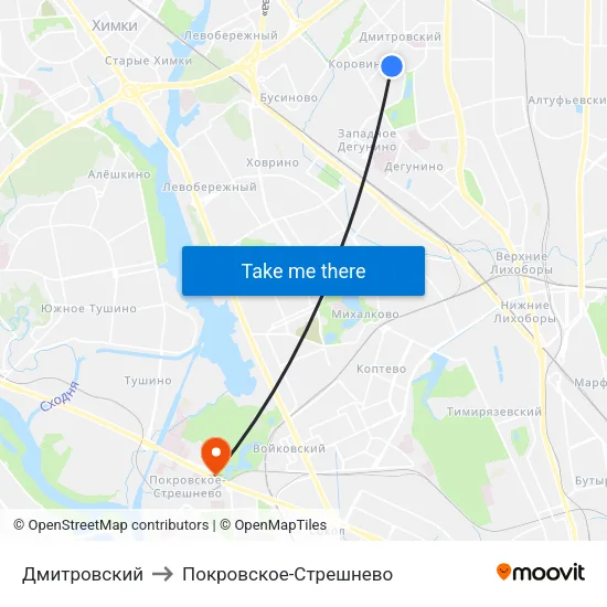 Дмитровский to Покровское-Стрешнево map