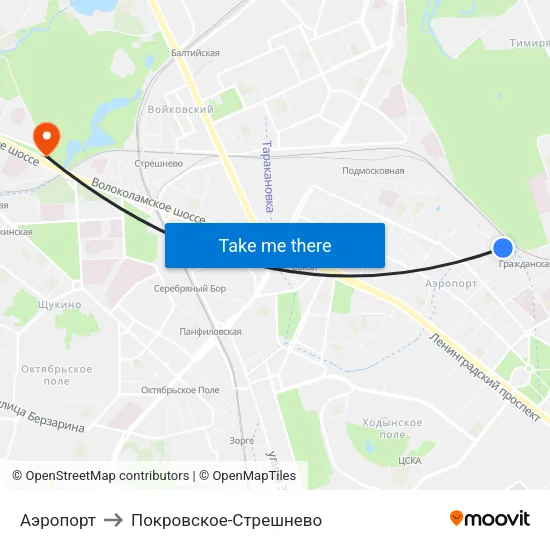 Аэропорт to Покровское-Стрешнево map