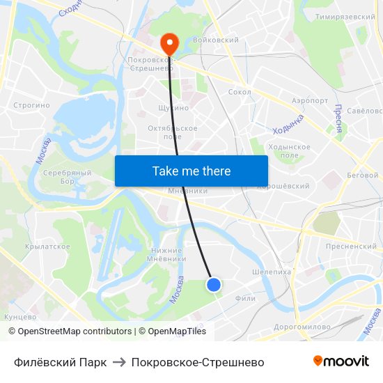 Филёвский Парк to Покровское-Стрешнево map