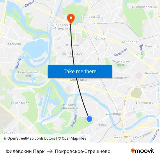 Филёвский Парк to Покровское-Стрешнево map