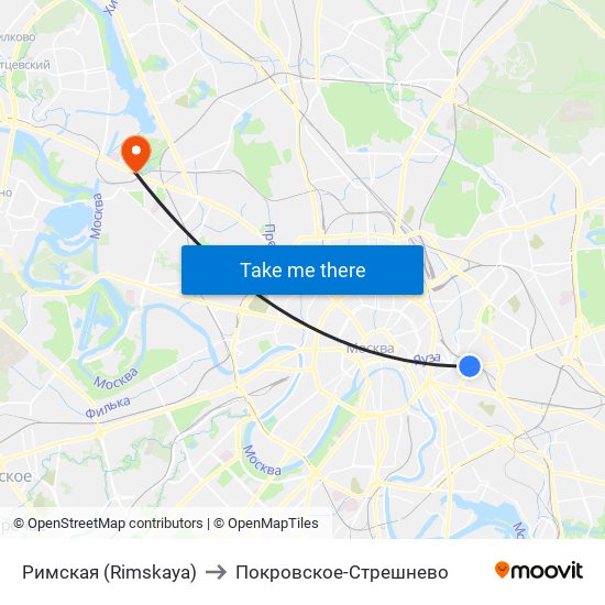 Римская (Rimskaya) to Покровское-Стрешнево map