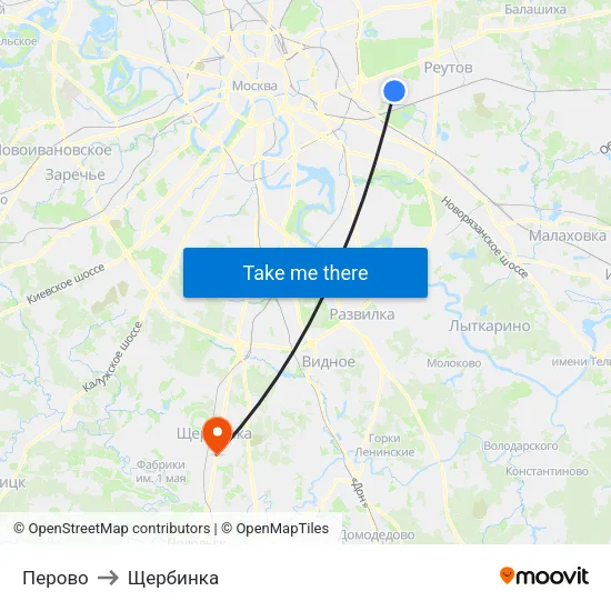 Перово to Щербинка map