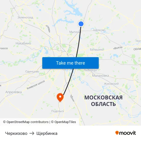 Черкизово to Щербинка map